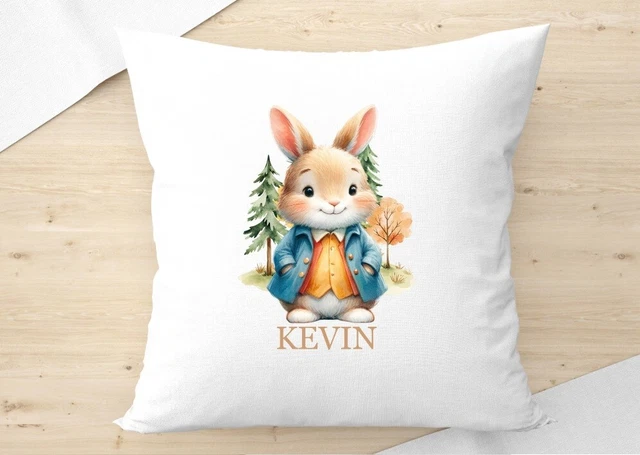 COUSSIN LAPIN PLAYBOY Vintage Rose et Noir Rabbit Read Design EUR 29,99 - FR
