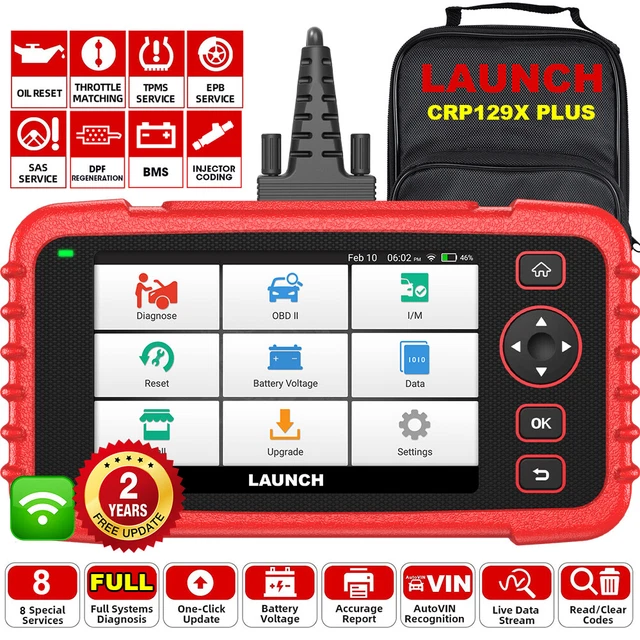 LAUNCH CRP129X PLUS Pro Profi OBD2 Escáner Diagnóstico Sistemas Completos TPMS