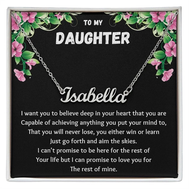 To My Daughter Personalized Name Necklace, Birthday, Christmas Gift For Daughter