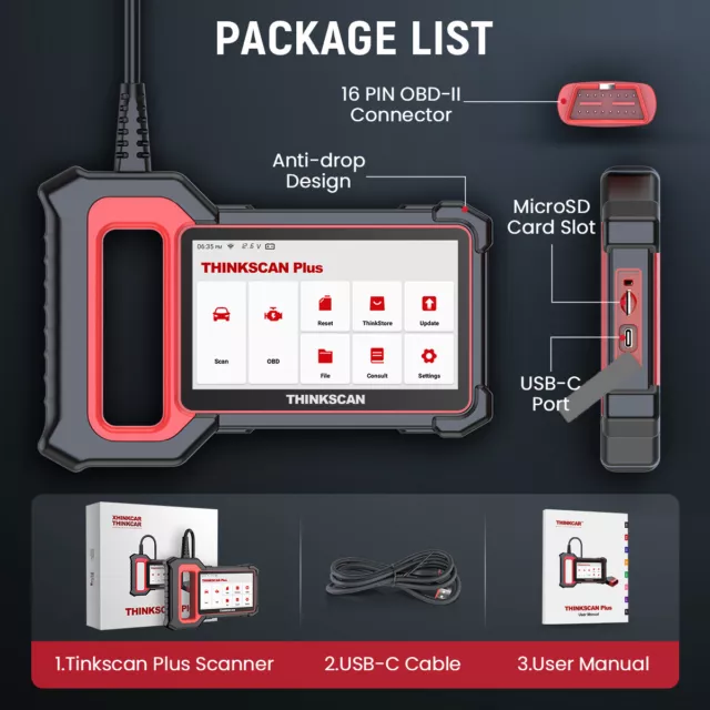 ThinkScan Plus S7 OBD2 Scanner Car Engine Fault Diagnostic Scan Tool Code Reader 2