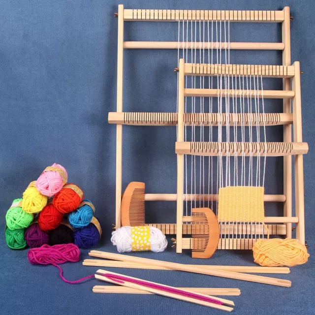 Large Wooden Weaving Loom Kit Frame Tools DIY Craft Beginner Tapestry Kit New