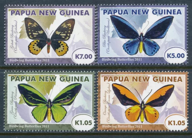 2011 Papua New Guinea Birdwing Butterflies Set Of 4 Fine Mint Mnh