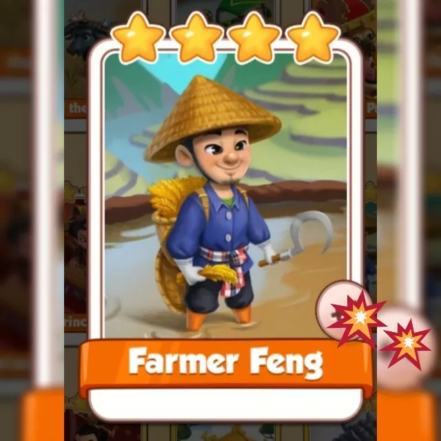 Farmer Feng *** Coin Master Game Card. Get card Immediately.