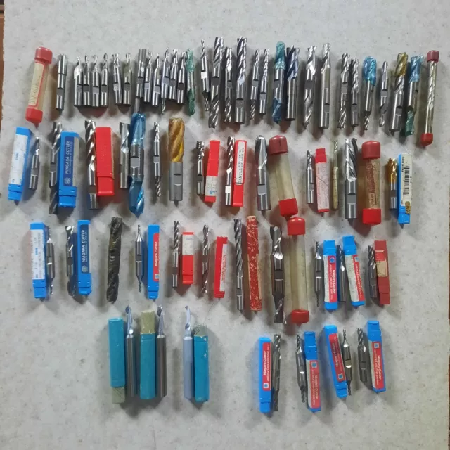 Lot Of 63 End Mills 80% Are New All Made In USA Lot Of 63 End Mills 80% Are New All Made In USA