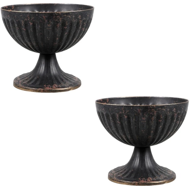 2x Plantadora de urnas rústica granja estilo vintage jarrón de flores secas urna maceta