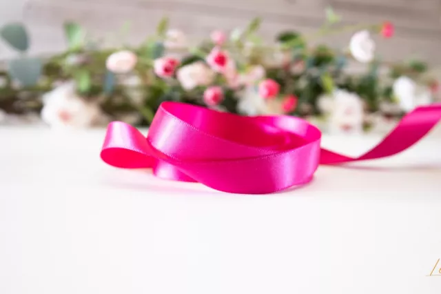 Bright Pink Double Sided Satin Ribbon 1 metre length 3mm  6mm 9mm,16mm,23mm 38mm