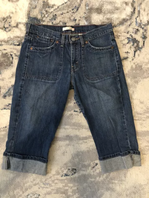 Levis 515 Capri Jeans Size 18 Womens Mid Rise Medium Wash Blue Denim
