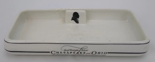 George Washington's Railroad C&O Chesapeake & Ohio Lines Buffalo China Ashtray