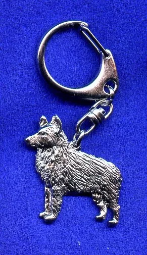 Schipperke Nickel Silver Key Ring Chain Holder Jewelry*