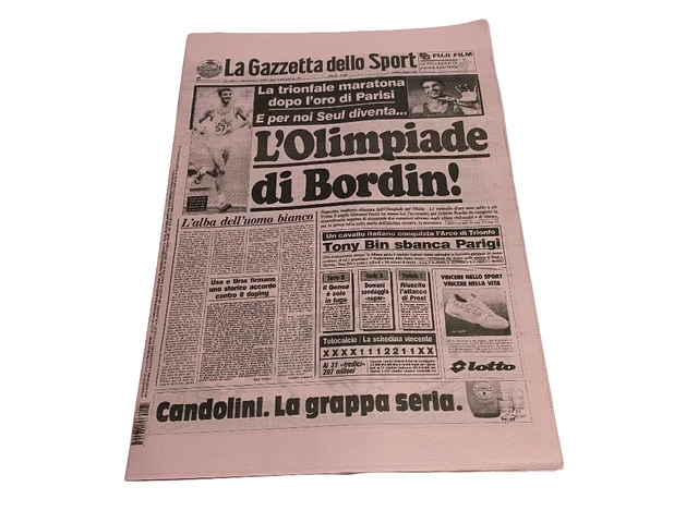80 - LE PRIME PAGINE DELLA....GAZZETTA: La Gazzetta dello Sport, 3 Ottobre 1987
