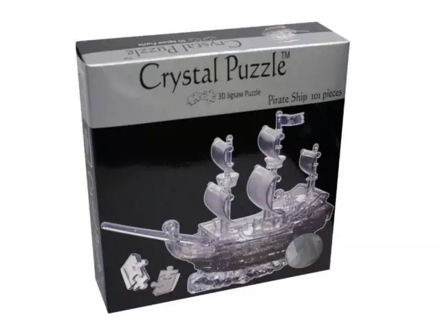 Crystal Puzzle Pirate Ship 3d Jigsaw Puzzle 101pc Brain Teaser