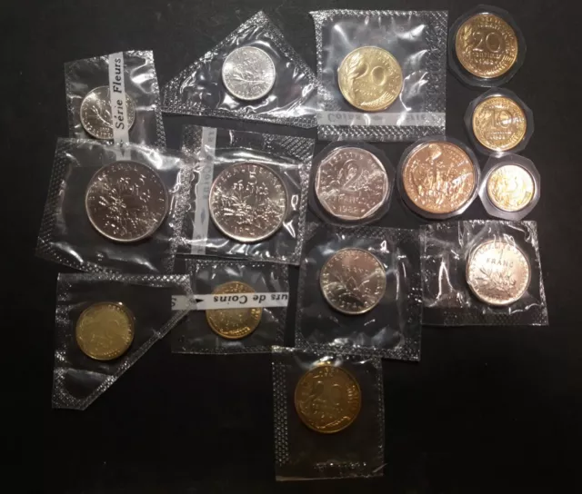 "FDC 5" Lot de 15 pièces NEUVES monnaies de Paris "Fleurs de coins "