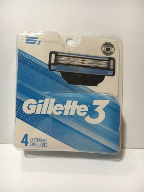Cartuchos de recarga de hoja de afeitar Gillette 3 cartuchos de protección de la piel de microaleta 4 quilates