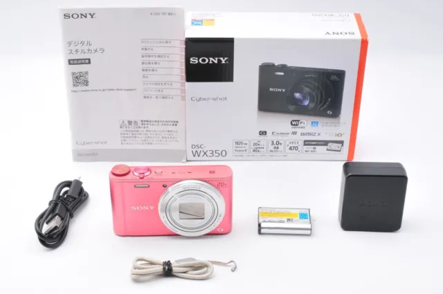 [ TOP MINT in Box ] Sony Digital Camera Cyber-Shot DSC-WX350 pink 20x JAPAN