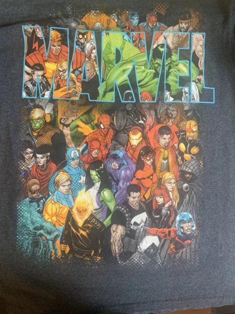 Marvel Massive Cast of Characters T-Shirt, Huge Group Shot of Super Heros