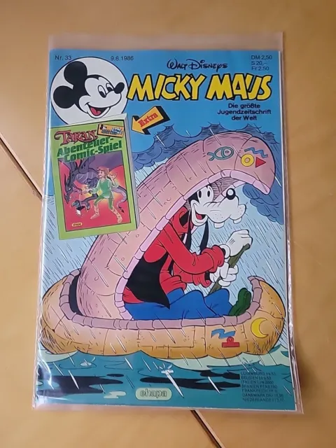 Micky Maus Heft Nr. 33 aus 1986 Z1 mit Beilage