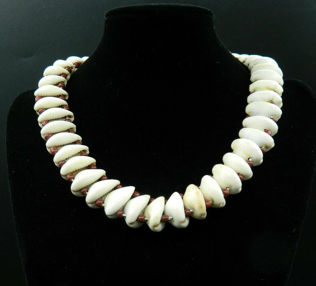 Collier De Perles De Cauris (coquillages) Vinyle Noir - Ethnique, Mixte Homme/femme, Neuf