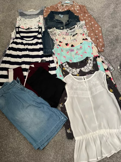 Girls Age 8-9 years summer clothing bundles - dresses, tops, denim waistcoat