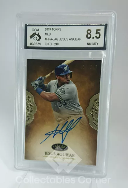 2019 Topps Tier One Jesus Aguilar Auto Card Graded 8.5