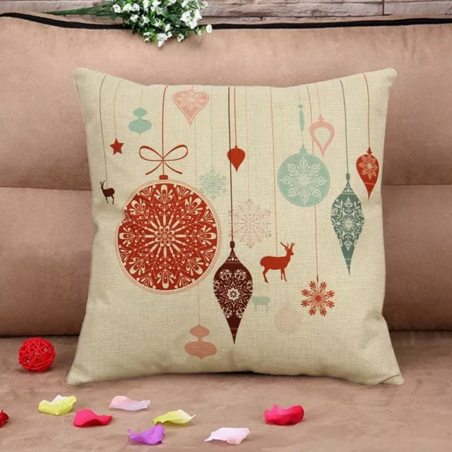 New Xmas Decorative Heavy Fabric Cotton Square Throw Pillowcase Cushion Cover