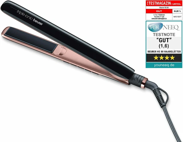 Beurer HS 80 Haarglätter mit Titanium-Beschichtung, Schnellheizung