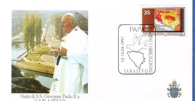 615+ FDC ENVELOPPE 1er JOUR VISITE DU PAPE JEAN PAUL II A  SARAJEVO