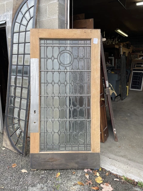MAR215 antique all beveled glass entrance door 40 x 79.25 x 2.25