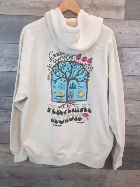 Urban Outfitters Hoodie Hoody Medium Ivory Graphic Back Print Tree Perpetual