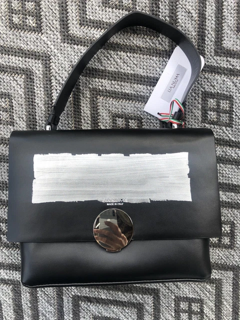 ITALIAN DESIGNER LIA Numa Black Leather Handbag Shoulder bag