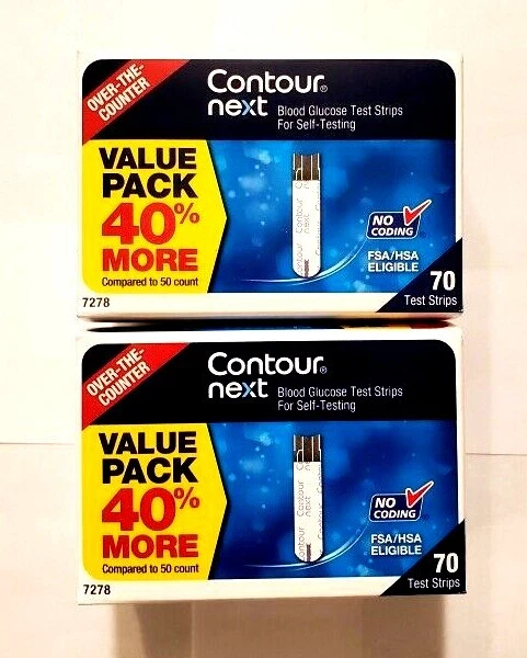 Nuevas tiras reactivas para diabéticos de glucosa en sangre Contour Next 140 quilates con vencimiento 05/31/2024
