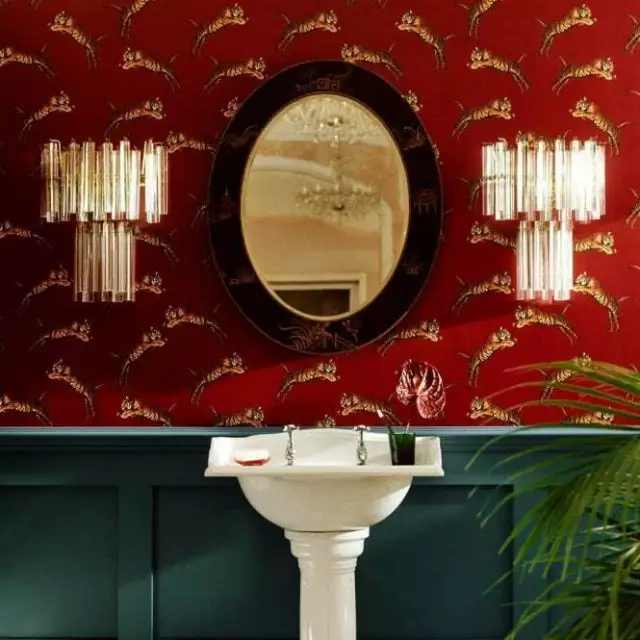 Paloma Faith POUNCING TIGERS RED Wallpaper Sold By 10 Meter Rolls FREE POST