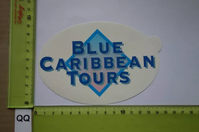 Alter Aufkleber Reise Reiseveranstalter Karibik BLUE CARIBBEAN TOURS