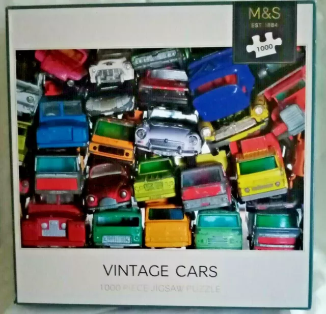 Jigsaw Puzzle M&S Cars 1000 Piece  Vintage