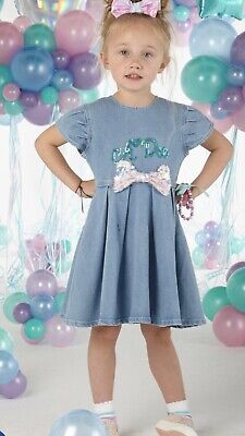 Girls A Dee  Bow Dress, Size 14, Small Fitting