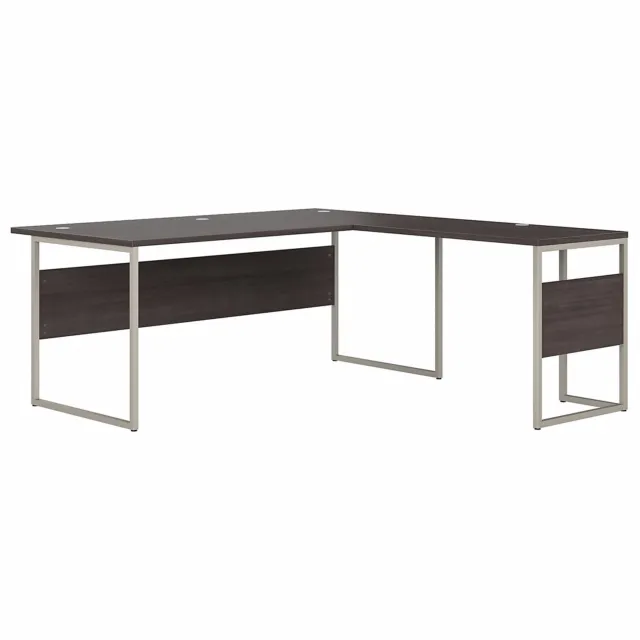 Bush Business Furniture Hybrid 72" L-Shaped Table Desk with Metal Legs Storm