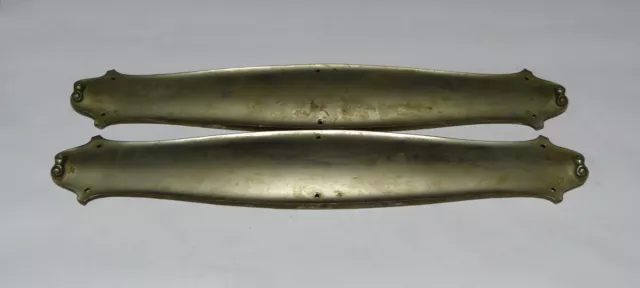 Large Scale Pair of Nickel Plated Cast Brass Push Plates Swinging Door