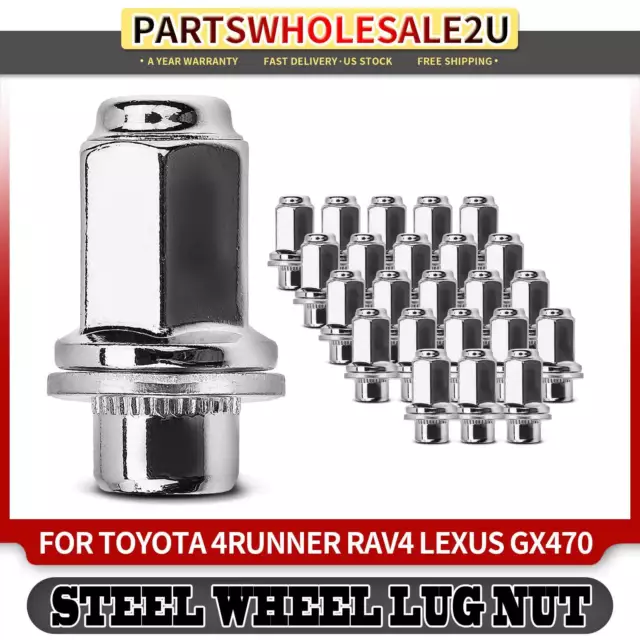 24x M12-1.5 Front & Rear Wheel Lug Nut for Toyota Camry Corolla MR2 Lexus ES300