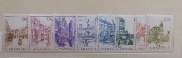 MONACO 1984 Bygone Monaco - Paintings by Hubert Clerissi Set 8 Mint Stamps