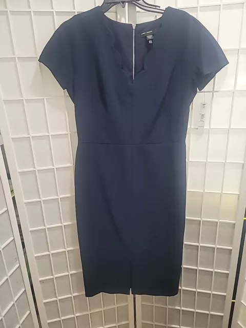 Maggy London Sheath Navy V-Neck Dress Size 8