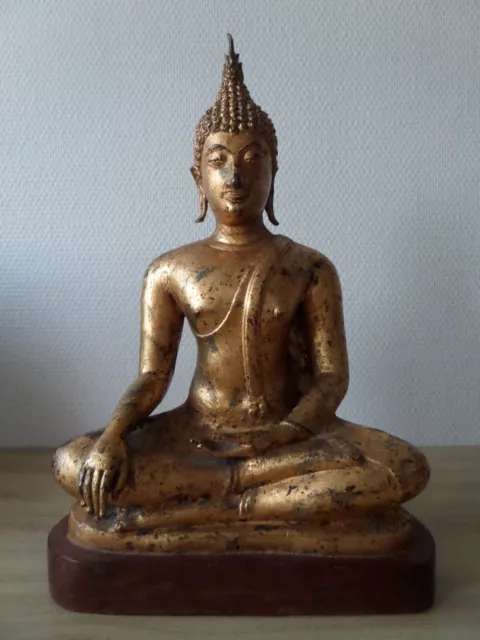 Antique ancien Sukhothai bronze Thai BUDDHA BOUDDHA thaïlande.