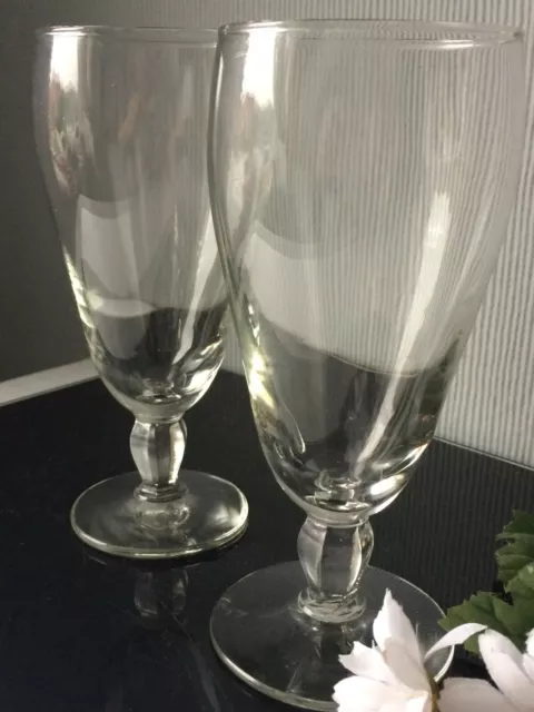 Large Wine Glasses Set Of 2 Goblets Drink Beer Glassware Chunky Stemmed 450ml