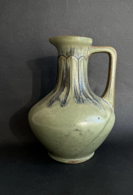 ANCIEN PICHET EN céramique signé Denbac grès flammé vert design Art Deco EUR 40,00 - FR