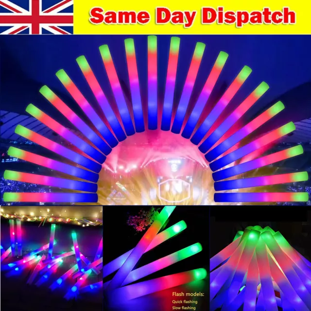 12-1020X LED Foam Sticks RGB Thunder Wand Glow Sticks Flashing Light Rave Party