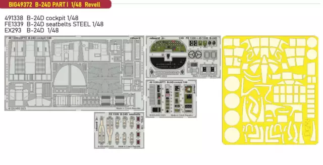 Eduard Big-Ed BIG49372 1:48 B-24D Liberator TEIL I zur Verwendung mit Revell