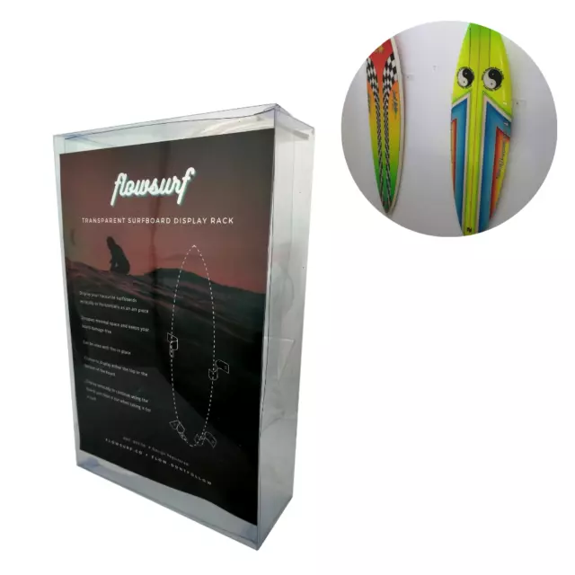 Surfboard Display Racks - Clear Transparent Vintage board Artistic Paint  