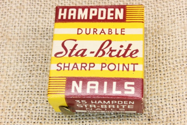 36 Old Brass Color Tacks 5/16” Diameter Domed Head Antique Vintage Nails 1 Box