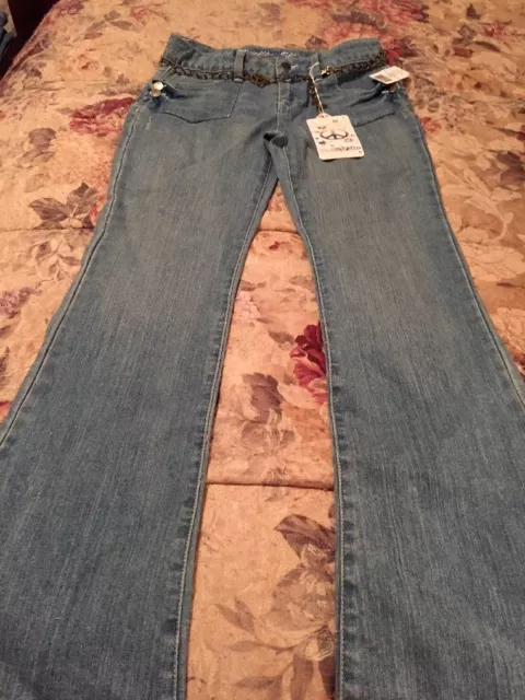 Girls Size 14 Brand New Tags Botton Jeans With Belt Adjustable Waist VanillaStar