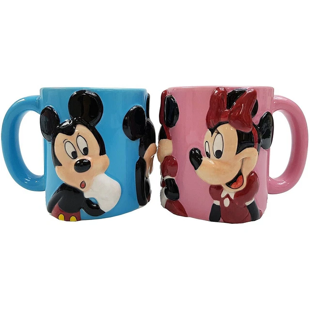 Disney disneyland paris mickey minnie mouse mug couples set pair 3d
