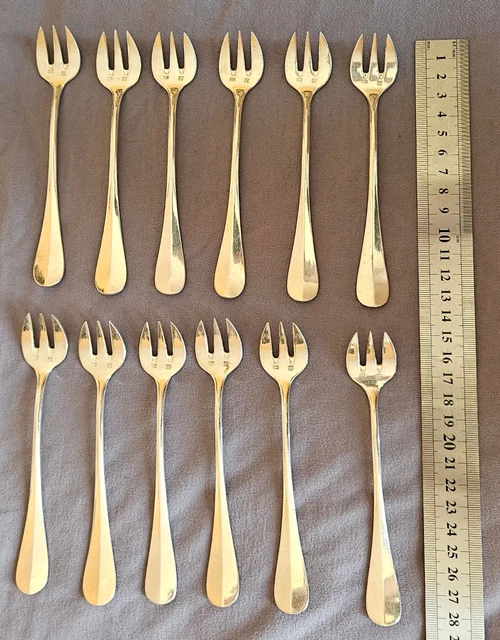 6 fourchettes à huîtres Christofle rubans croisés métal argenté | Selency