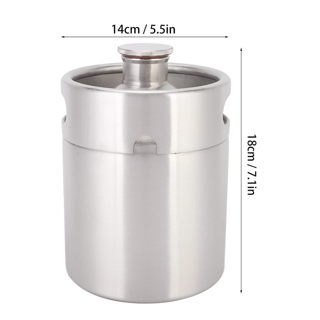 Dispensador de cerveza fría 2L barril de cerveza de acero inoxidable grifo gruñero presurizado